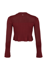 Pull péplum manche longue - Bordeaux