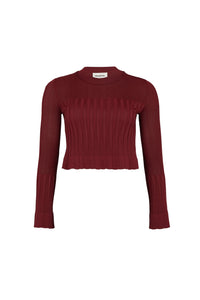 Pull péplum manche longue - Bordeaux