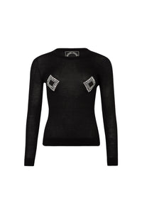 Pull col rond seconde peau - Noir