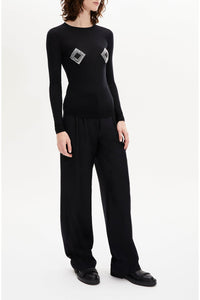 Pull col rond seconde peau - Noir
