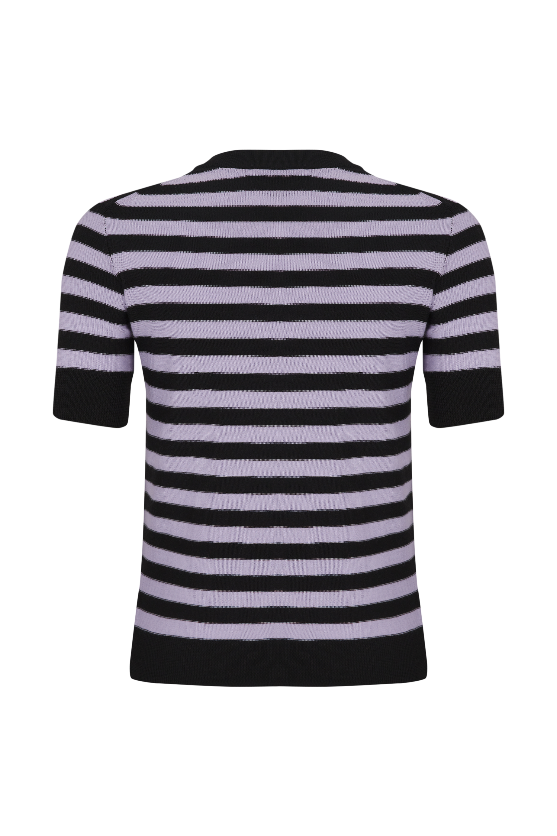 Pull Poorboy manches courtes en laine - Noir & Lilas