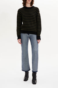 Pull Bigpoorboy en laine - Noir & Kaki