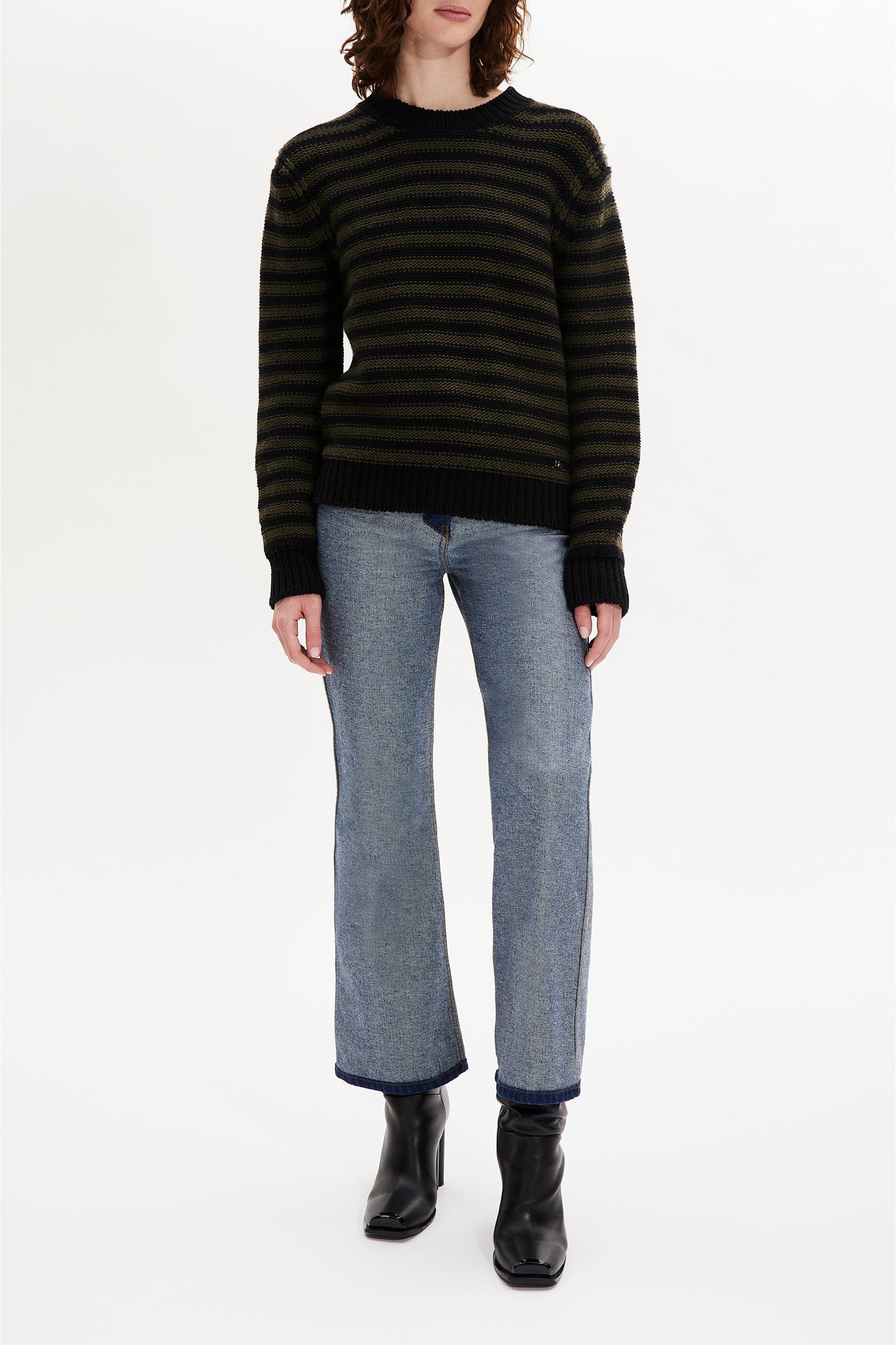 Pull Bigpoorboy en laine - Noir & Kaki