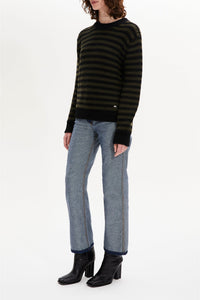 Pull Bigpoorboy en laine - Noir & Kaki