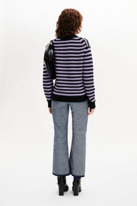 Pull Bigpoorboy en laine - Noir & Lilas