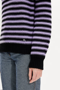 Pull Bigpoorboy en laine - Noir & Lilas