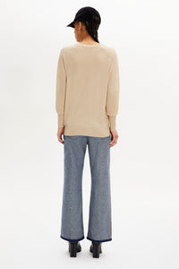 Pull en merino et soie - Sable