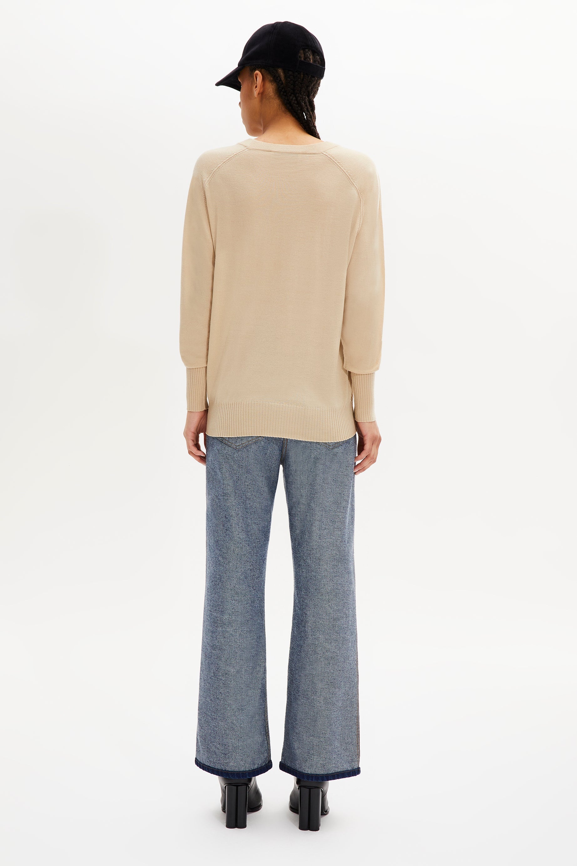 Pull en merino et soie - Sable