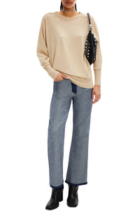 Pull en merino et soie - Sable
