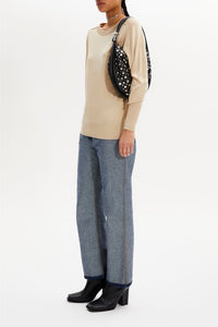 Pull en merino et soie - Sable