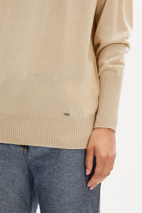 Pull en merino et soie - Sable