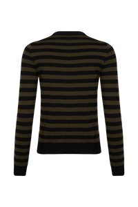 Pull Poorboy manches longues en laine - Noir & Kaki