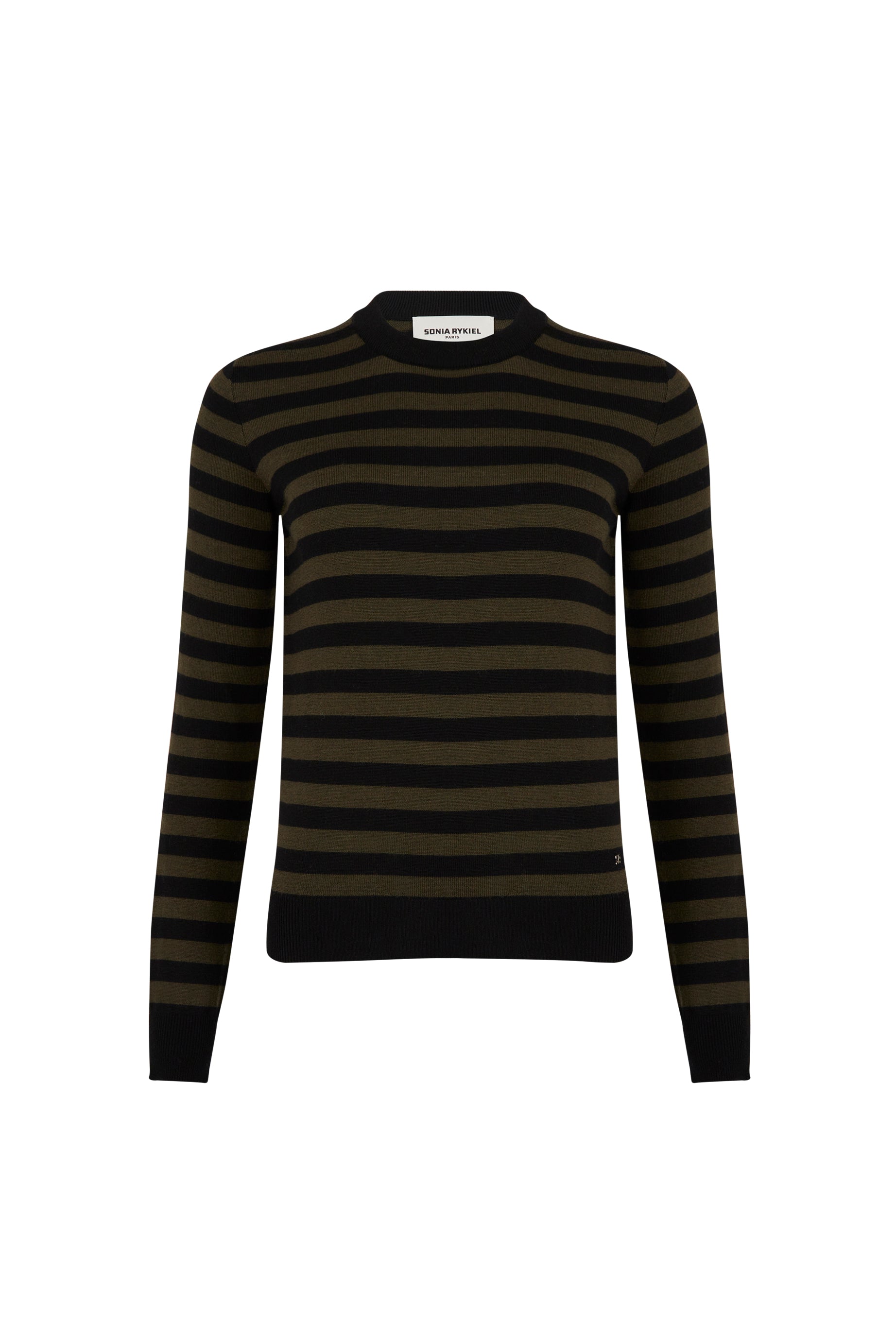 Pull Poorboy manches longues en laine - Noir & Kaki