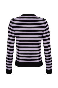 Pull Poorboy manches longues en laine - Noir & Lilas