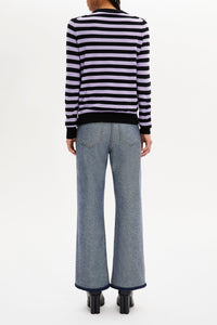 Pull Poorboy manches longues en laine - Noir & Lilas