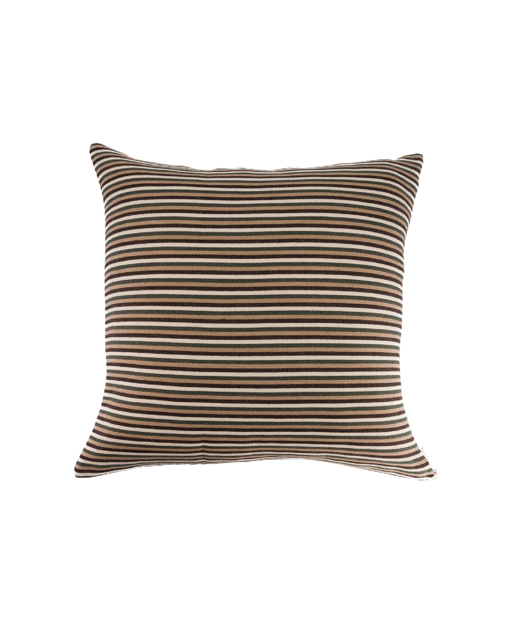 Coussin Divino en laine mélangée - Vert et Chocolat