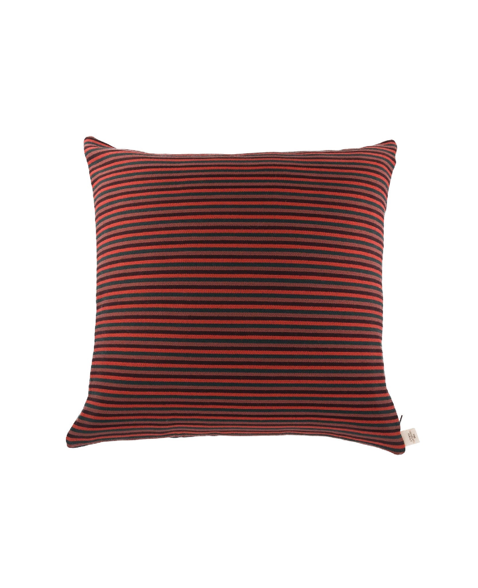 Coussin Divino en laine mélangée - Brique et Vert