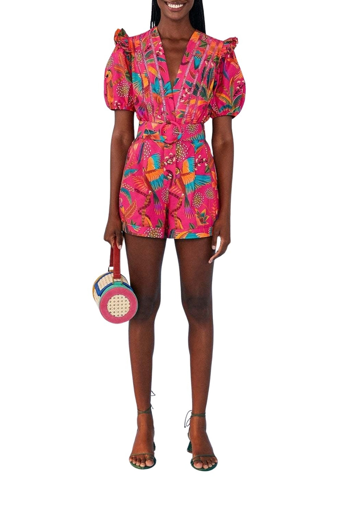 Combi-short Macaw Party en coton - Rose