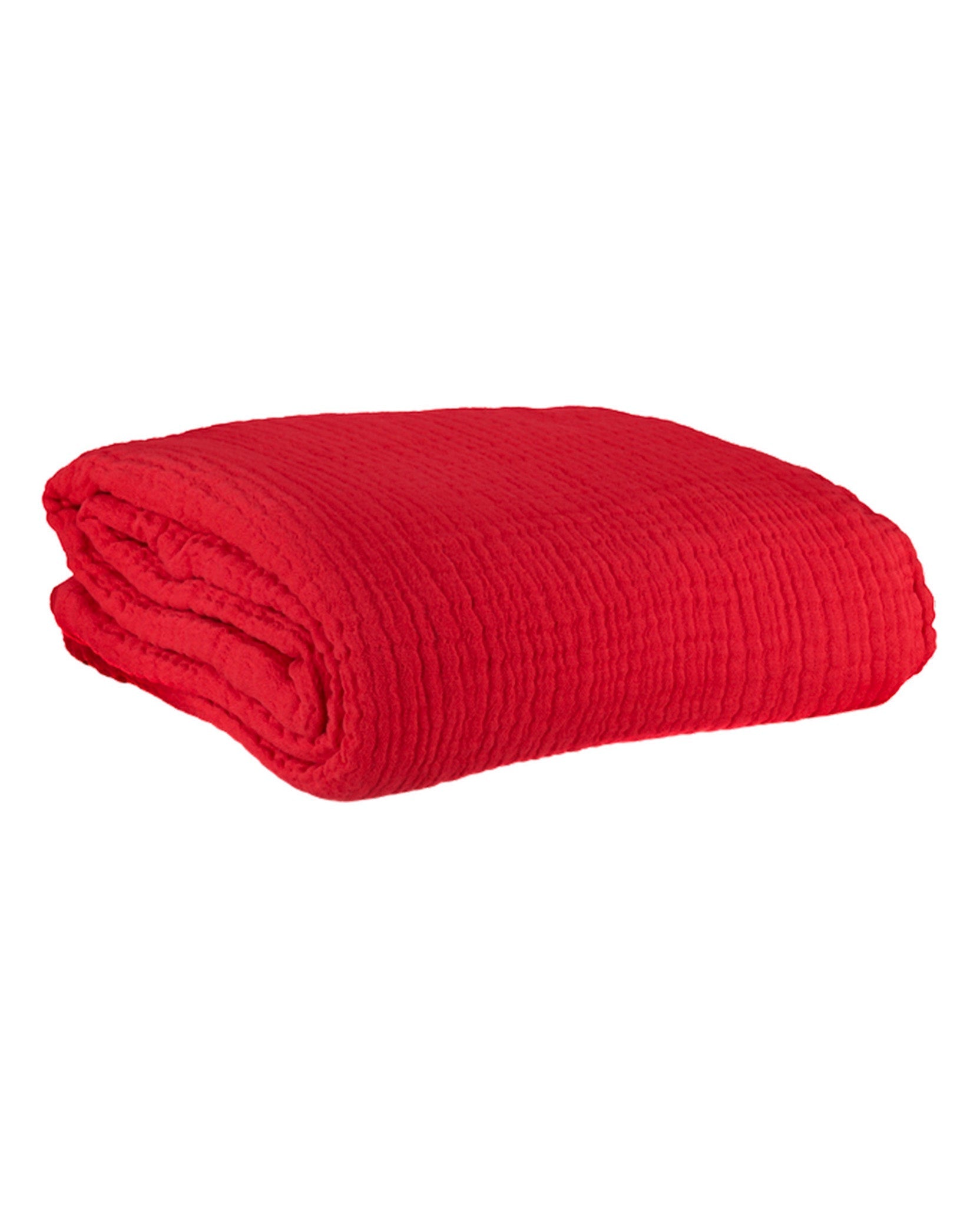 Plaid Copertina L en gaze de coton - Rouge