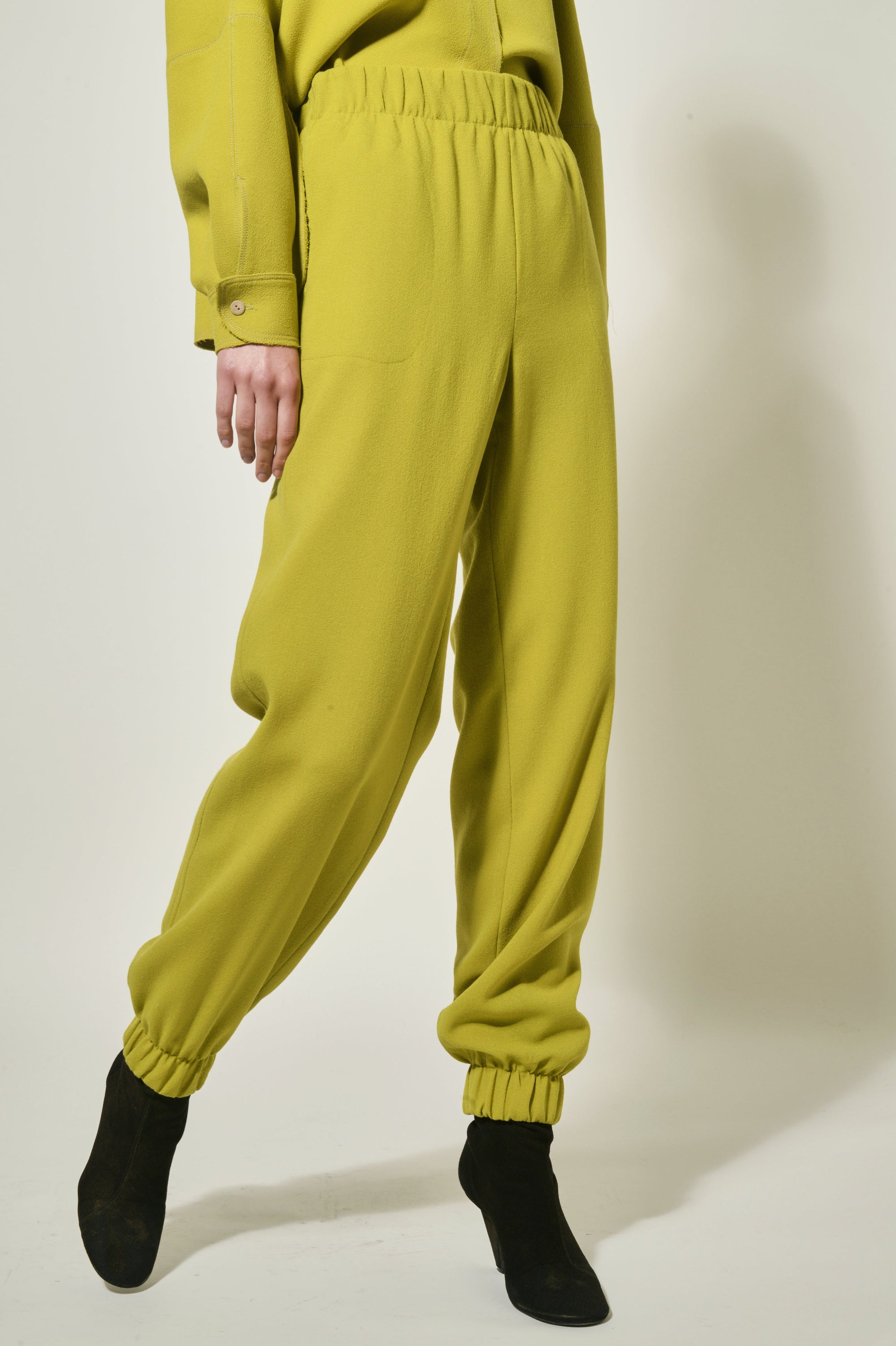 Pantalon jogging en crêpe de laine - Platane
