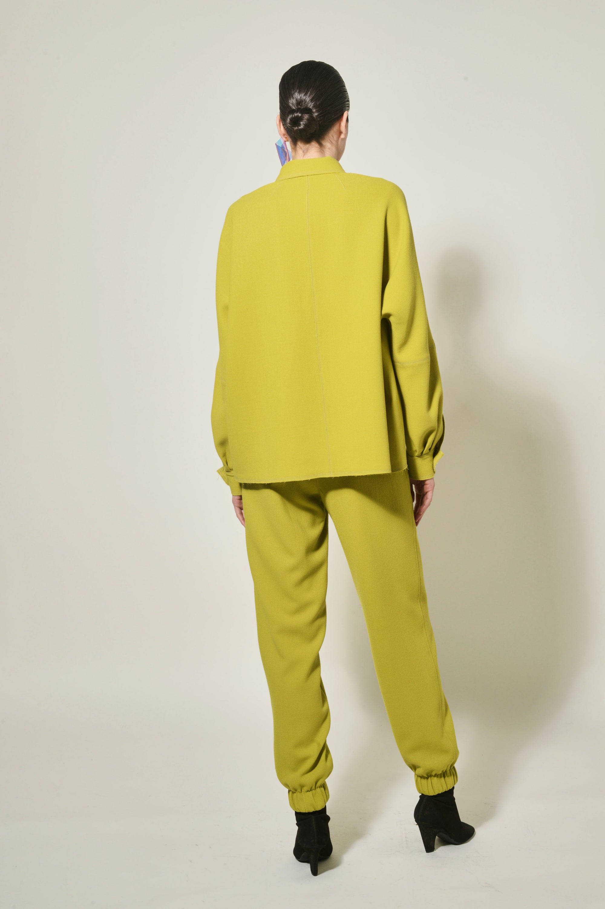 Pantalon jogging en crêpe de laine - Platane