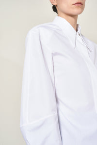 Chemise à manche coudée en crêpe de soie - Blanc