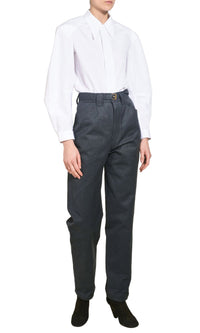 Chemise à manche coudée en crêpe de soie - Blanc