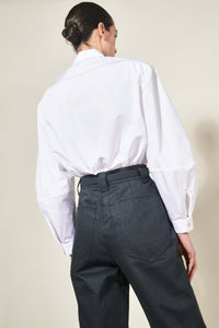 Chemise à manche coudée en crêpe de soie - Blanc