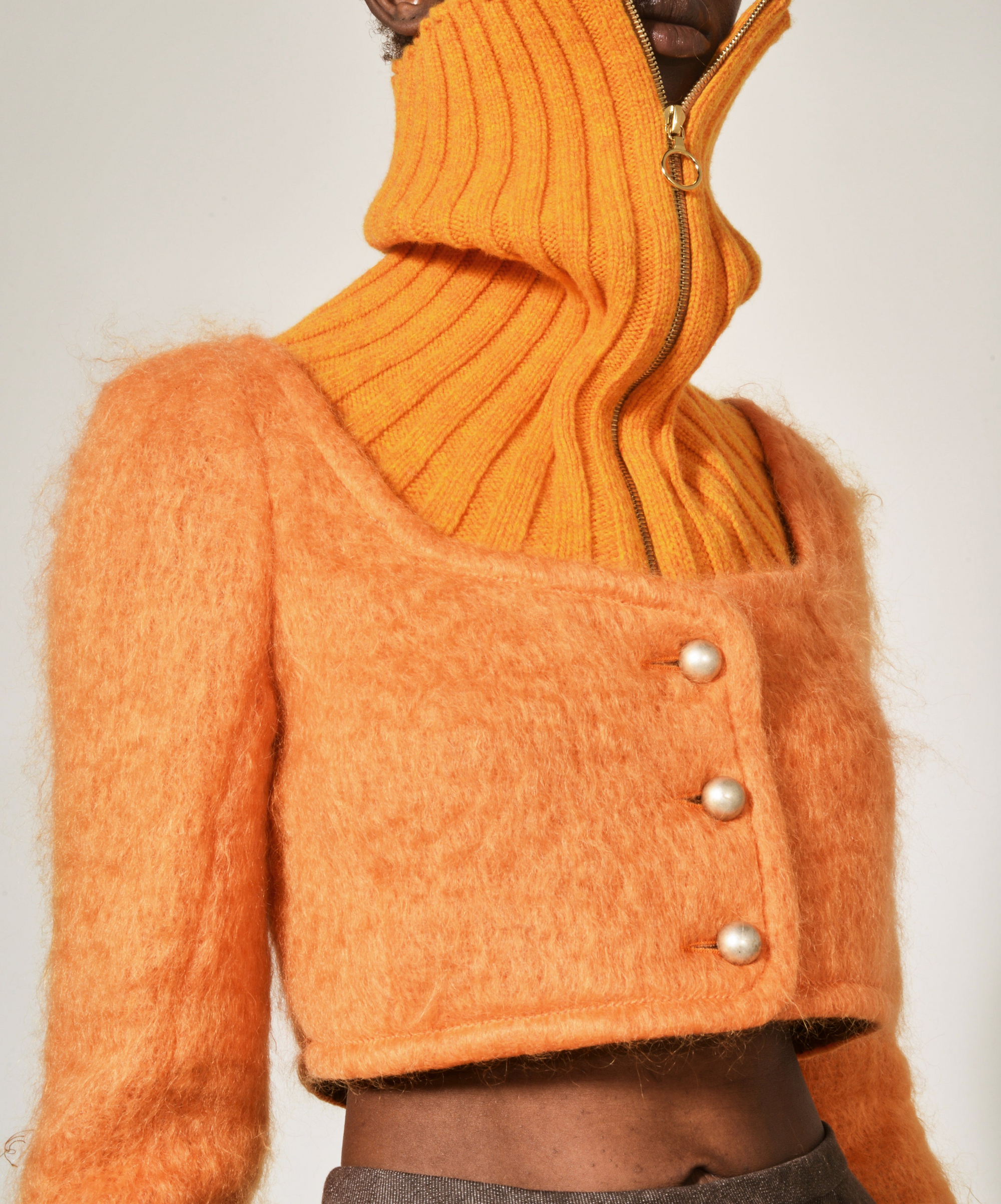 Boléro en fourrure de mohair - Mandarin