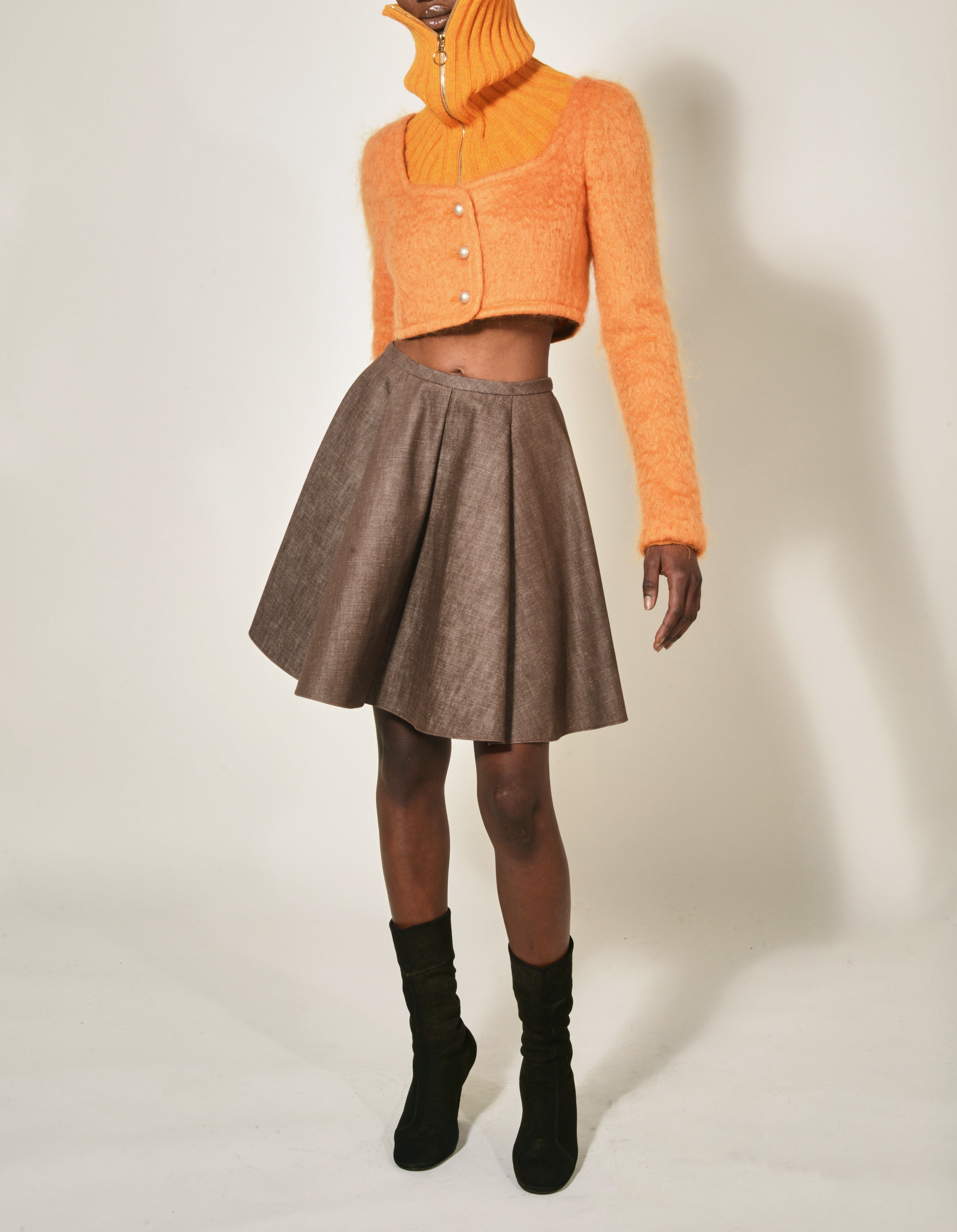 Boléro en fourrure de mohair - Mandarin