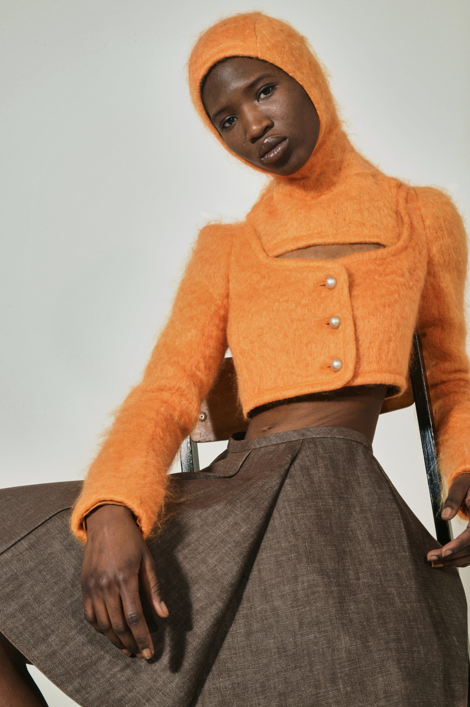 Boléro en fourrure de mohair - Mandarin