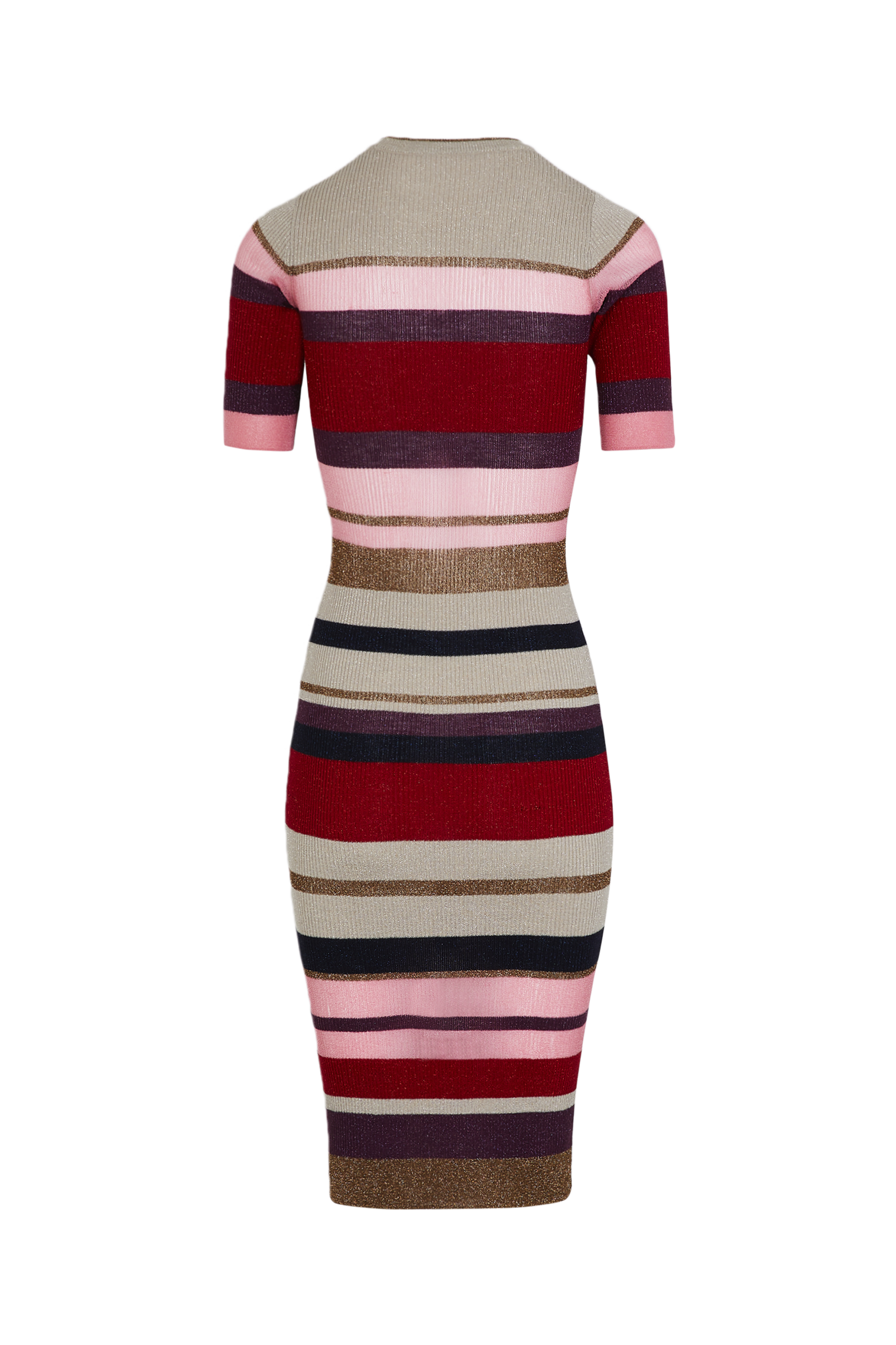 Robe longue manches courtes en laine - Multicolor