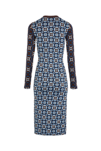 Robe robe longue manches longues - Bleu