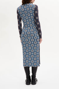 Robe robe longue manches longues - Bleu