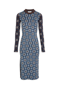 Robe robe longue manches longues - Bleu