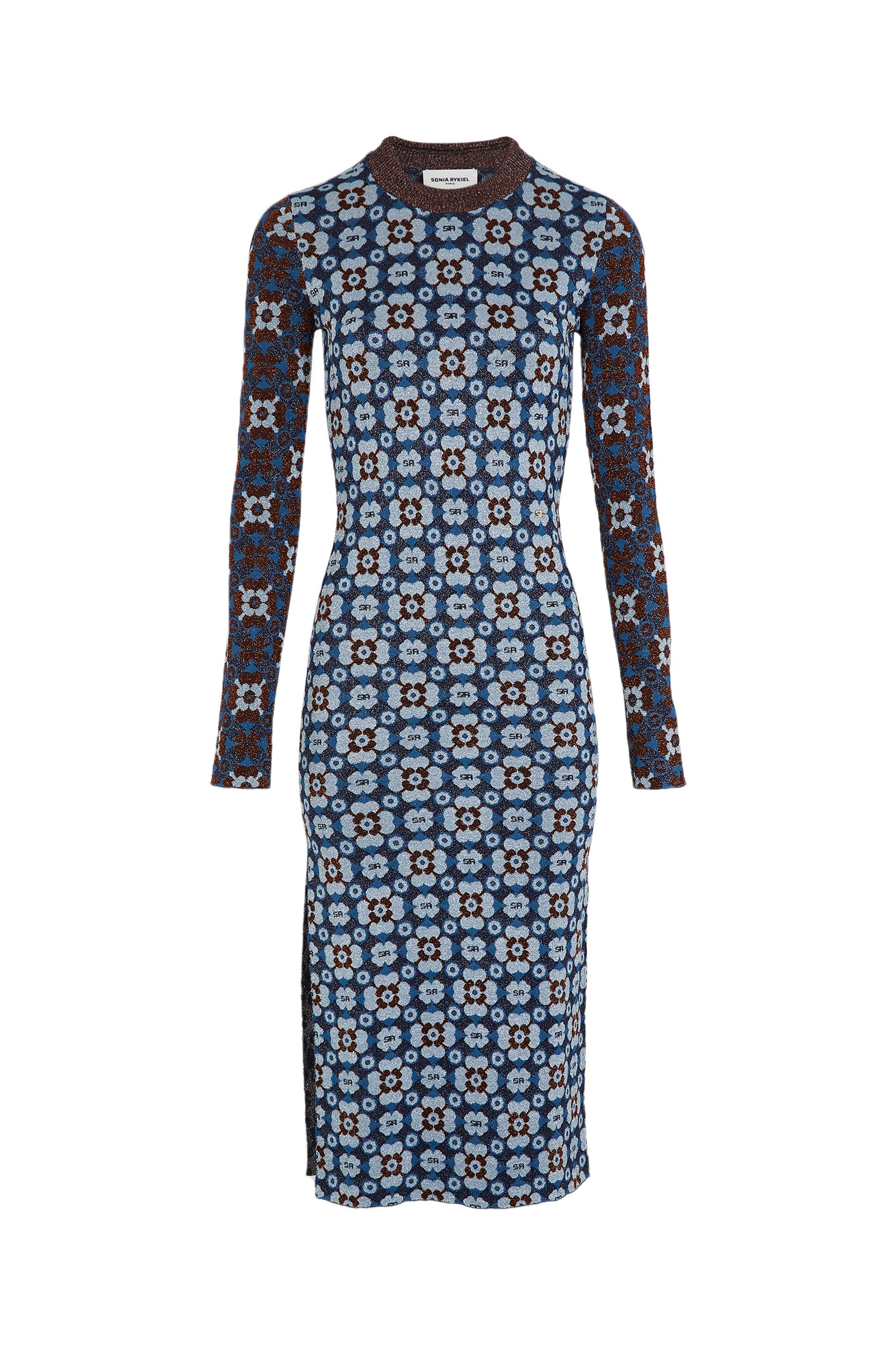 Robe robe longue manches longues - Bleu