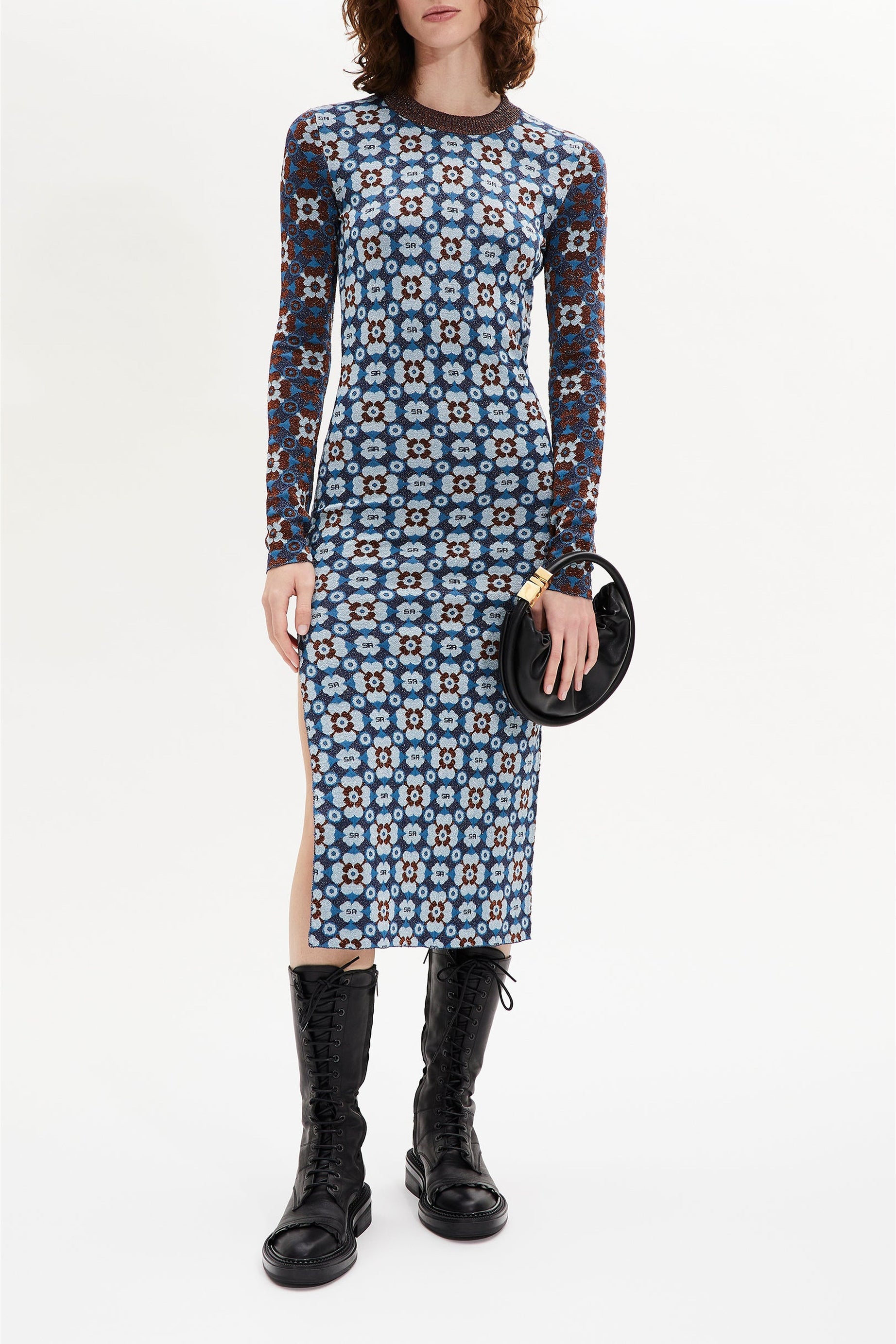 Robe robe longue manches longues - Bleu