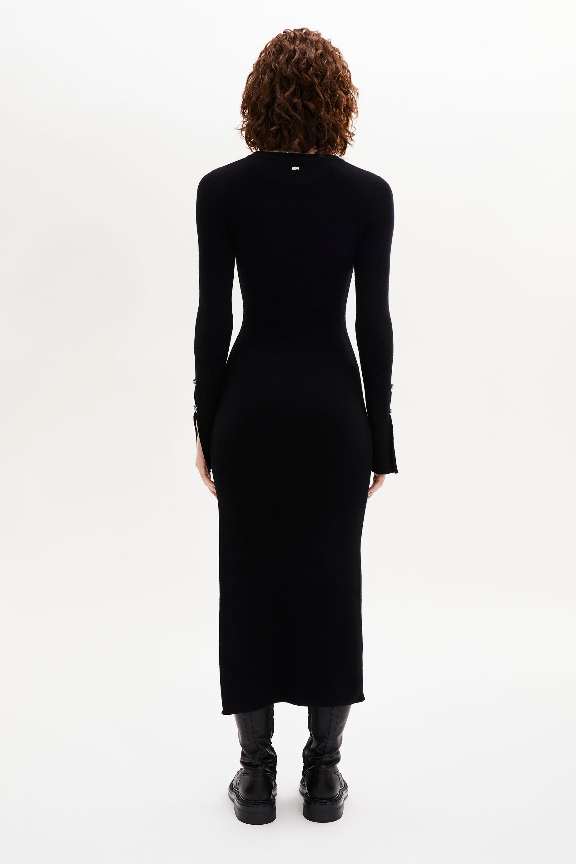 Robe cut out à agrafes strassées - Noir