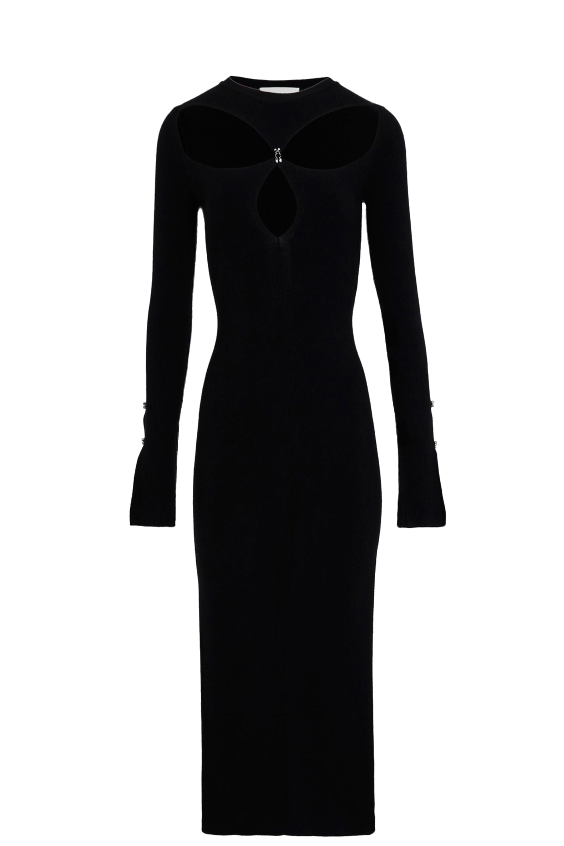 Robe cut out à agrafes strassées - Noir