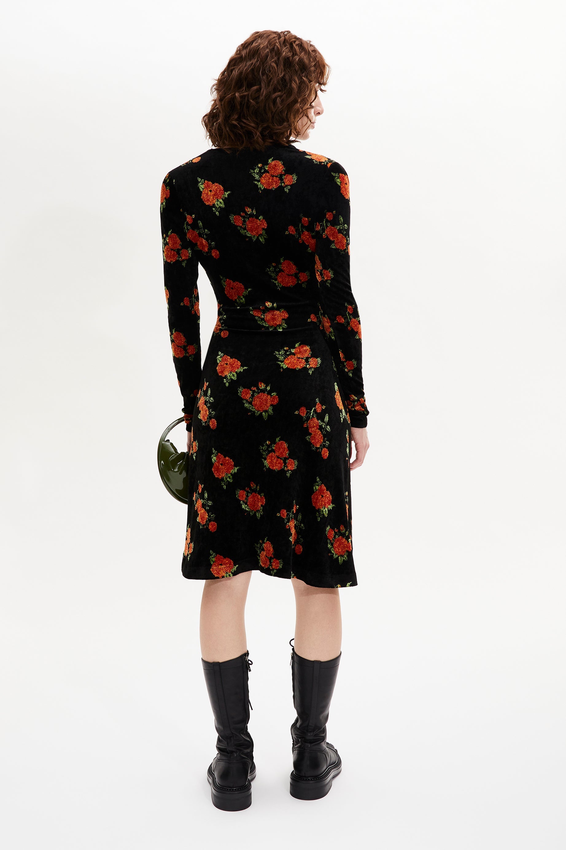 Robe courte asymétrique en jacquard de - Orange