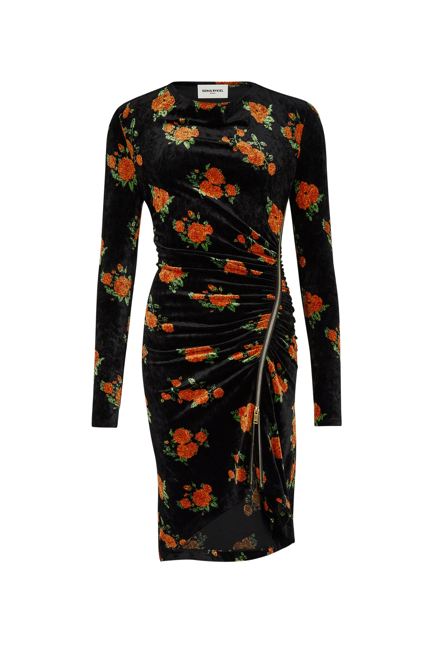 Robe courte asymétrique en jacquard de - Orange