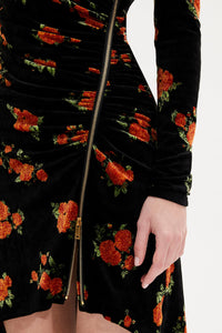 Robe courte asymétrique en jacquard de - Orange