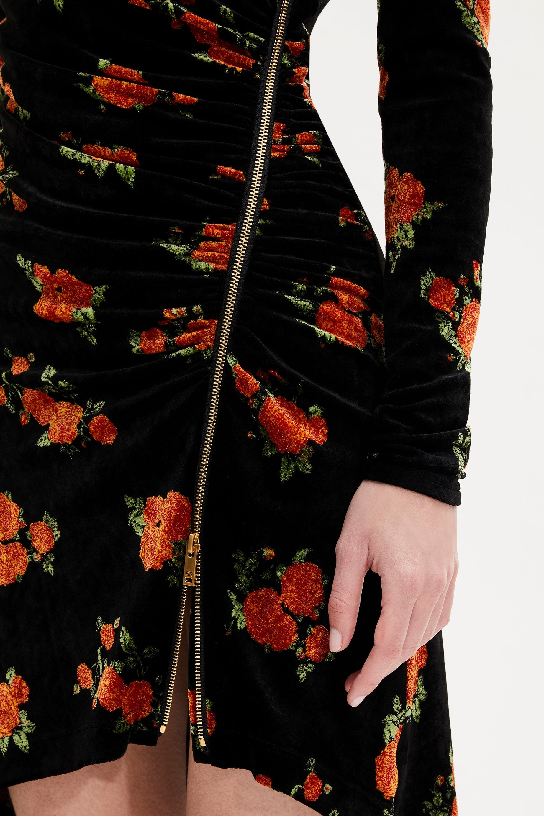 Robe courte asymétrique en jacquard de - Orange