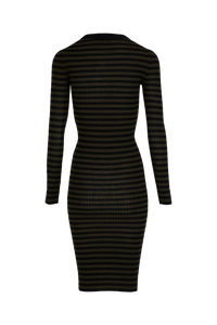 Robe en laine - Noir & Kaki