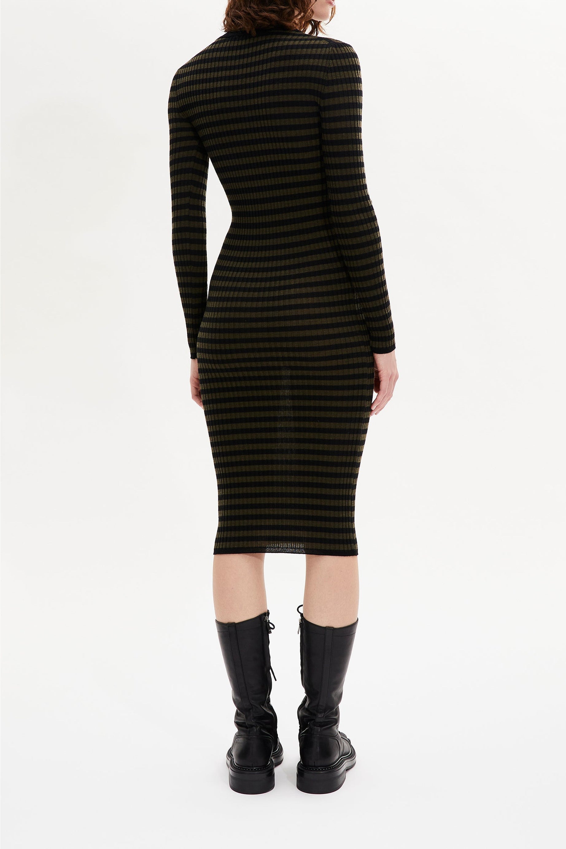 Robe en laine - Noir & Kaki