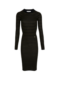 Robe en laine - Noir & Kaki