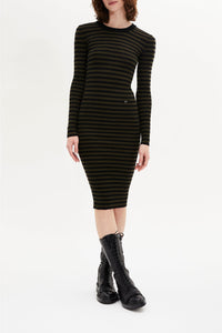 Robe en laine - Noir & Kaki