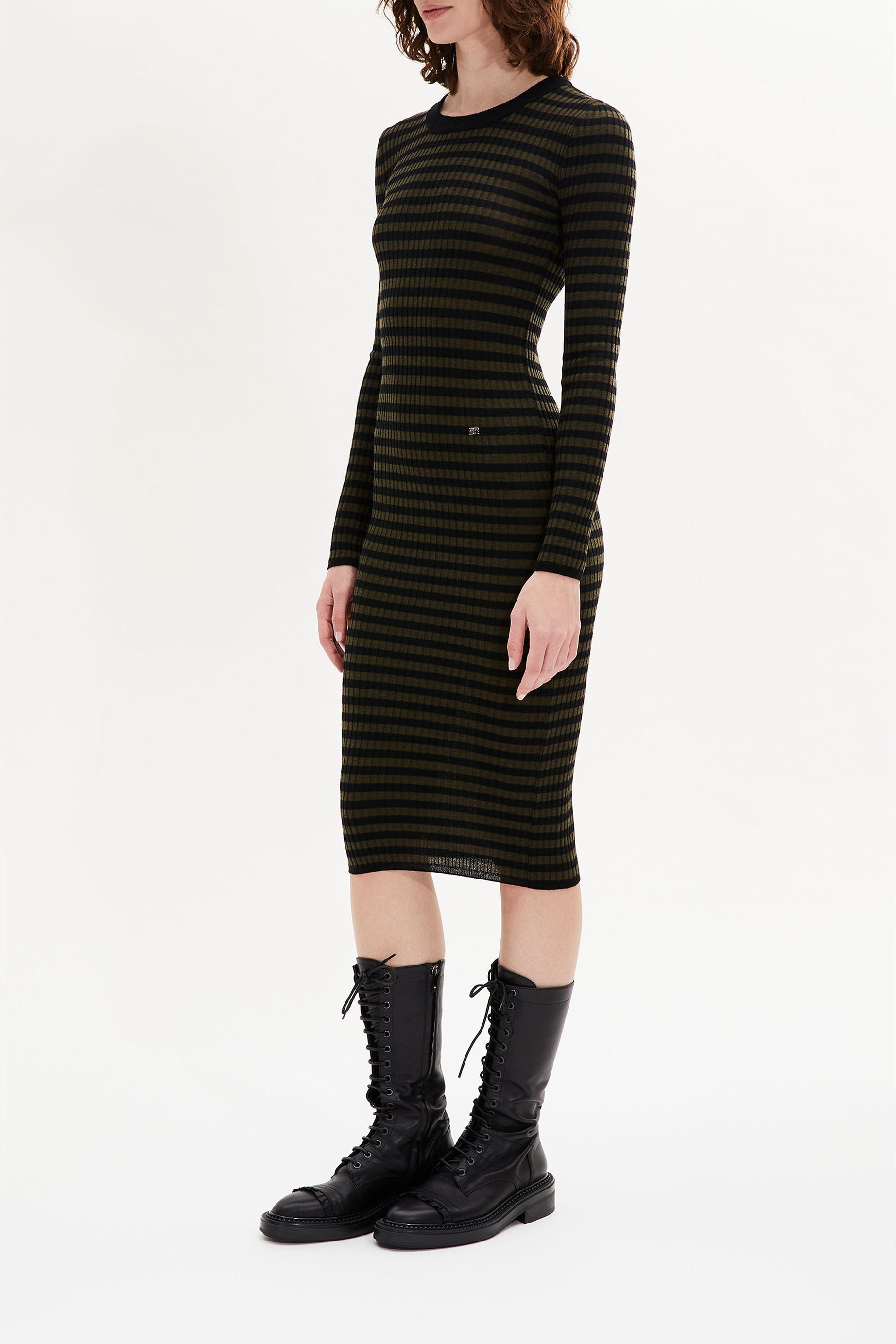 Robe en laine - Noir & Kaki