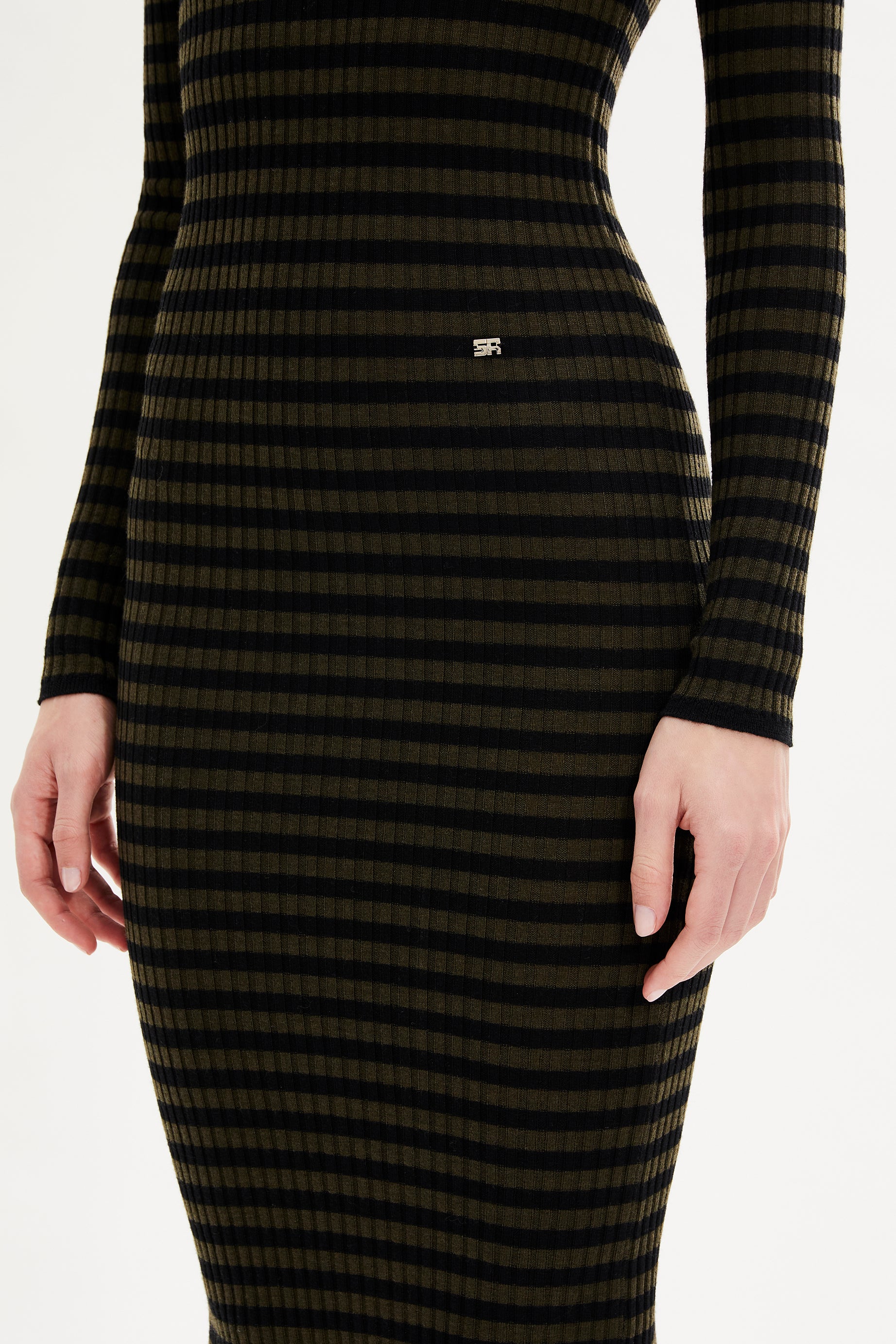 Robe en laine - Noir & Kaki