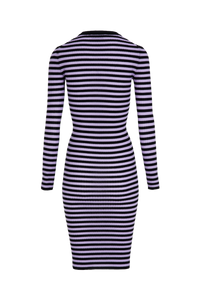 Robe en laine - Noir & Lilas